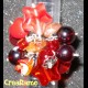 Anello perle in vetro color rosso
