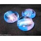 Perla in vetro azzurro-rosa foglia argento 20mm