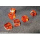 Cubo arancio striato argento 6x6mm