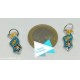 2 charms in metallo smaltato costume da bagno intero