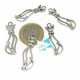 5 charms gatti stilizzati, argento tibetano