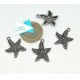 Charm stella marina, argento tibetano