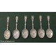 6 VECCHI CUCCHIAI DECORATIVI IN PELTRO VINTAGE