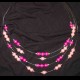 Collana 4 fili rosa/fuxia.