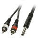 Cavo adattatore 6,3mm/2 x RCA 0,5m NERO STEREO SOUND 6080